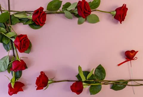 Flat lay with copy space  for the wedding, birthday, party or other celebrati Stock Photos