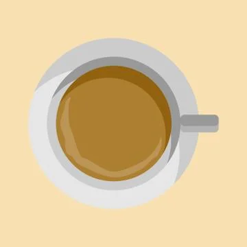 Flat Lay Cup of Coffee Illustration Stock Illustration