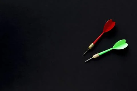 Flat lay darts with copy space Stock Photos