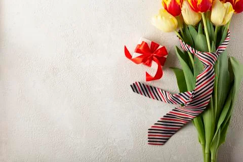 Flat lay, decoration gift, super dad, checkered pattern, card template, happy Stock Photos