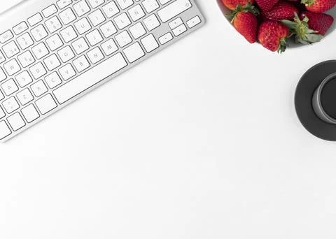 Flat lay desk assortment with copy space Stock Photos