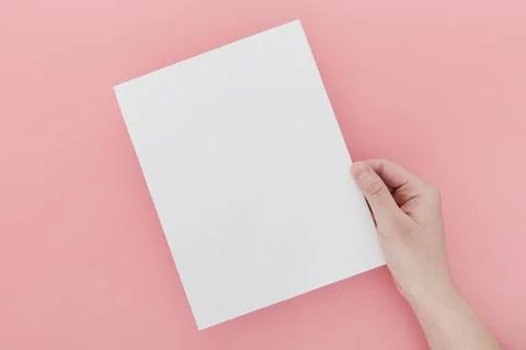 Flat lay folding process brochure Stock Photos