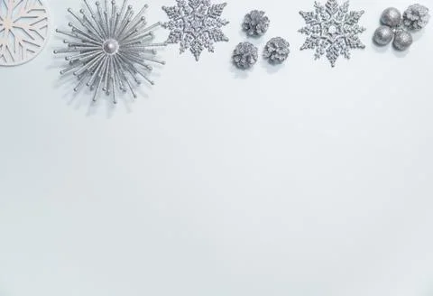 Flat lay of glittery ornaments Stock Photos