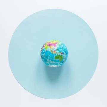 Flat lay globe circle Stock Photos