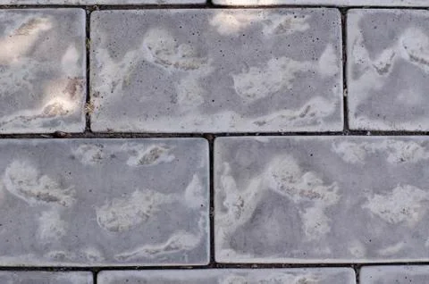 Flat lay gray cobblestone pavement. Stock Photos