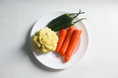 Flat lay group of vegetables Stock Photos