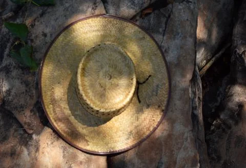 Flat lay hat Stock Photos