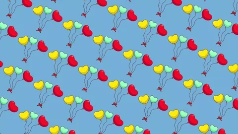 Flat lay heart shape balloon for valentine event animation 스톡 동영상 308061753