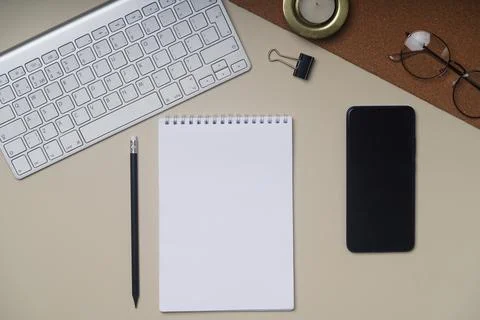 Flat lay Office Stock Photos