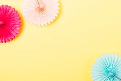 Flat lay party background of tissue paper Stock Photos