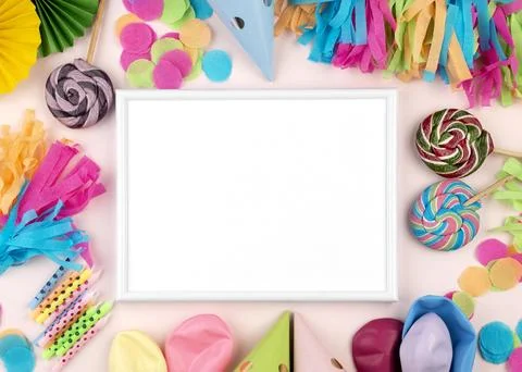 Flat lay party elements assortment Stock Photos