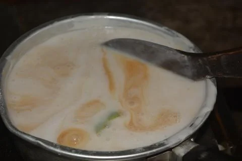 Flat lay photo of the process of making "jenang" a food or sweet snack from.. Stock Photos