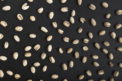 Flat lay pistachios Stock Photos