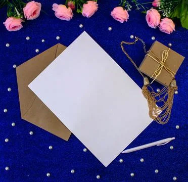 Flat lay with places for text can be used as an Internet banner, greeting car Foto stock
