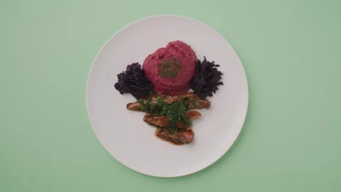 Flat Lay Plate Flashing in Stop Motion Stock Footage 255676914