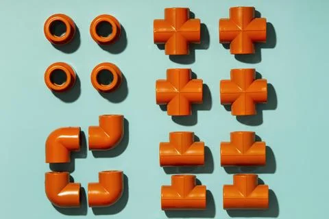 Flat lay still life assortment pvc Stock Photos