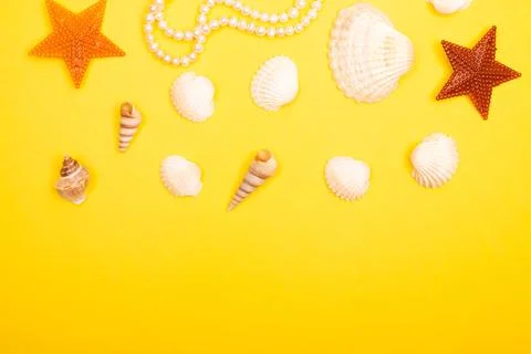 Flat lay summer background or composition Stock Photos