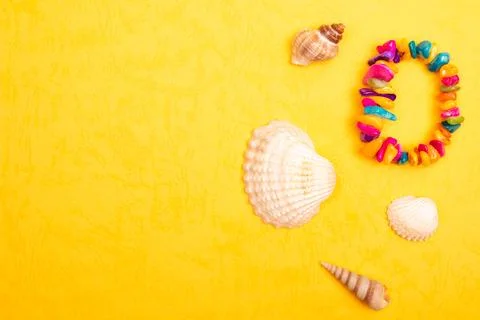 Flat lay summer background or composition Stock Photos