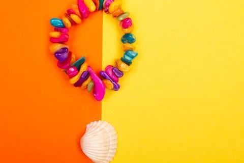 Flat lay summer background or composition Stock Photos