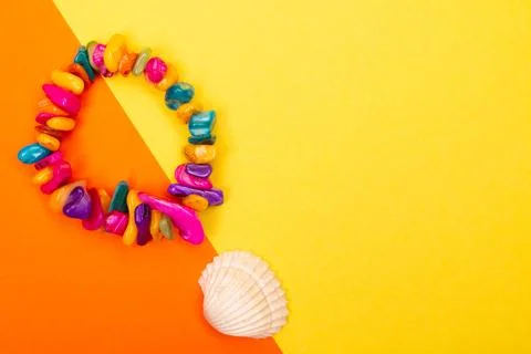 Flat lay summer background or composition Stock Photos