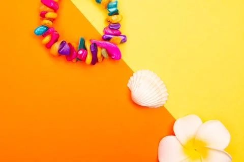 Flat lay summer background or composition Stock Photos