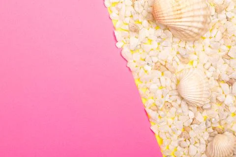 Flat lay summer background or composition Stock Photos