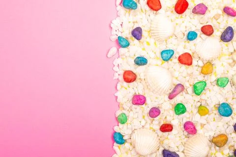 Flat lay summer background or composition Stock Photos