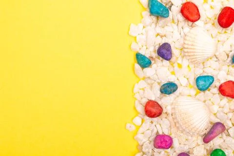 Flat lay summer background or composition Stock Photos