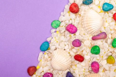 Flat lay summer background or composition Stock Photos