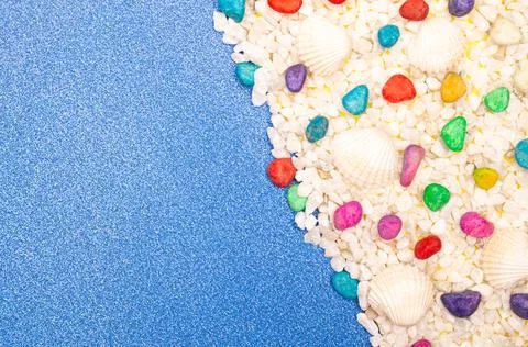 Flat lay summer background or composition Stock Photos