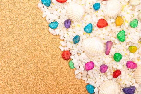 Flat lay summer background or composition Stock Photos