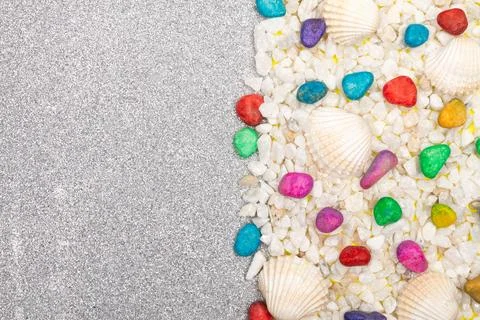Flat lay summer background or composition Foto stock