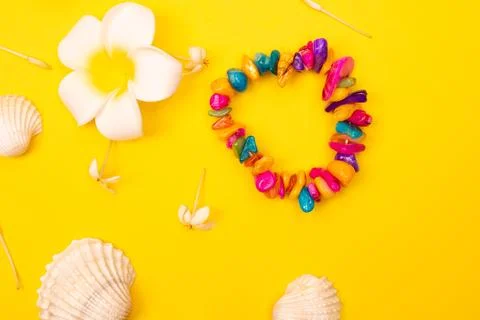 Flat lay summer background or composition Stock Photos