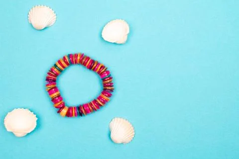 Flat lay summer background or composition Stock Photos