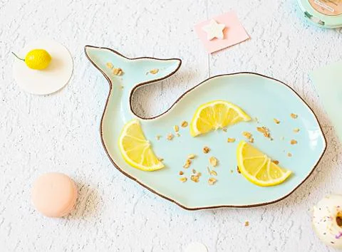 Flat lay, summer, work Stock Photos