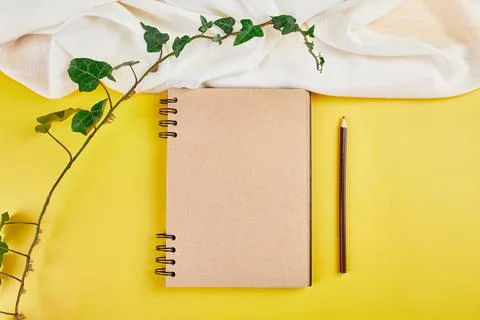 Flat lay top view notebook, notes with flowers Future family, house, life goa Stock Photos