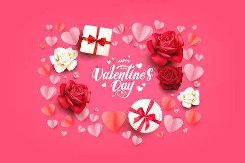 Flat lay Valentines card Stock Illustration