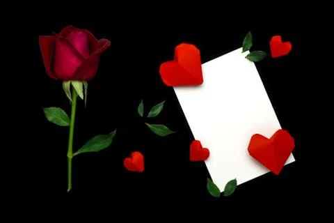 Flat lay Valentine's day concept Stock Photos