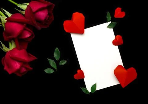 Flat lay Valentine's day concept Stock Photos