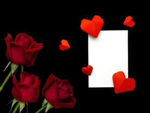 Flat lay Valentine's day concept Stock Photos