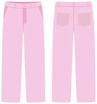 Flat Lay Vector Illustration of Pink Pastel Trousers Template Stock Illustration