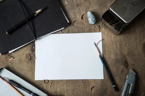 Flat lay with white Stock Photos