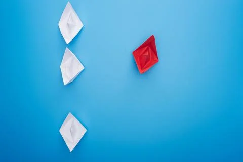 Flat lay white red paper Stock Photos
