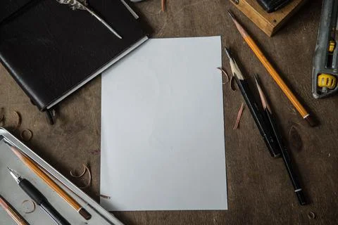 Flat lay with white sheet Stock Photos