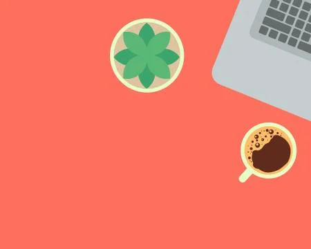 Flat Lay Workspace 스톡 일러스트