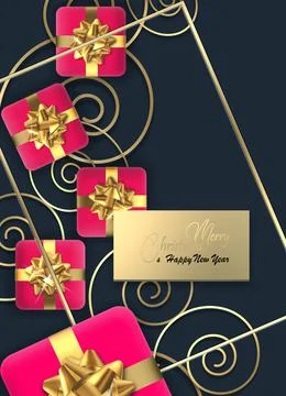 Flat lay Xmas card Stock Illustration