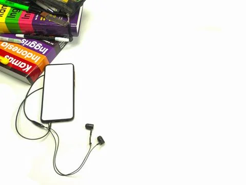 Flat lay,background mockup. the workspace in the background of the desk Stock Photos