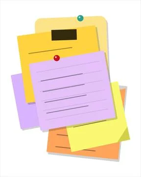 Flat layered documents with colorful folders Stock Illustration