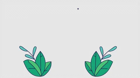 Flat leaf decorative elements Video stock 336705126