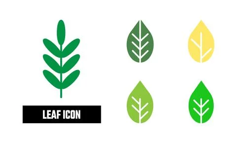 Flat Leaf Icon Symbol Vector Illustration Stock Illustration